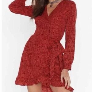 Amazon Red Long Sleeve Dress
